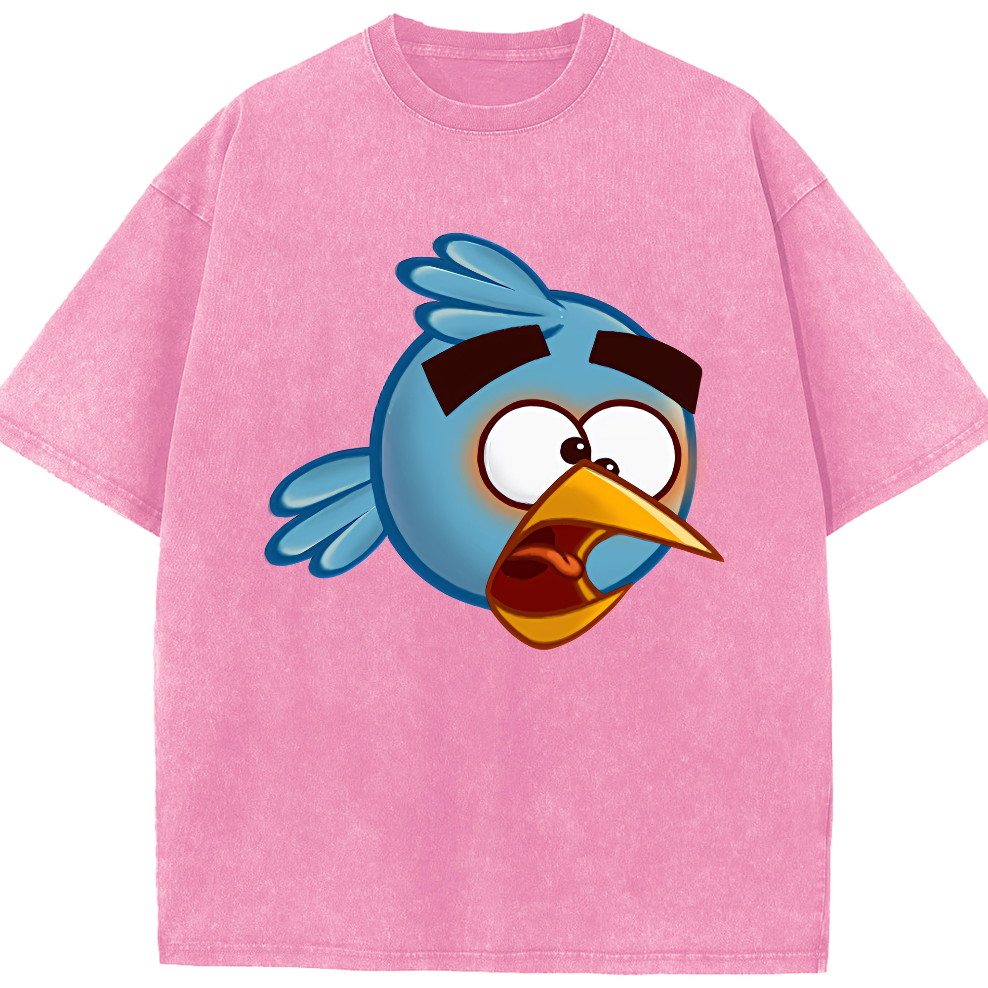 （画像用） Angry Birds アングリーバード 綿100% ヴィンテージ風 半袖Tシャツ（フロントプリント）